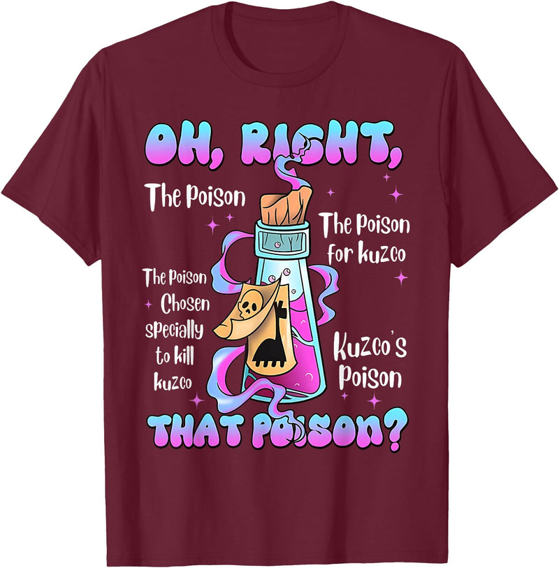 Funny Drink Me Poison Halloween Costume Vintage Oh Right That Poison Llama Halloween T-Shirt - Burgundy