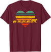 Just for Mom Mama Bear Four Cubs Shirt Retr Heart Mothers Day Gift T-Shirt - Burgundy