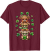 St Patricks Day Highland Cow Lucky Irish Shamrock Funny St Patrick's Day Highland Cow Lucky Shamrock Irish T-Shirt - Burgundy