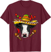 Wowsome! Cinco de Mayo Cow Mexican Lover Sombrero Cow T-Shirt - Burgundy