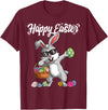 Dabbing Rabbit Easter Day Eggs Dab Boys Girls Kid Gift Bunny T-Shirt in Burgundy