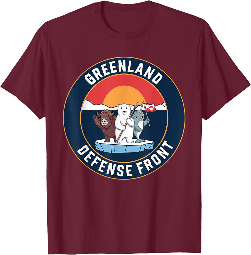 Greenland Defense Front Polar Bear tee Greenland Guard Polar Bear Spear Arctic Emblem T-Shirt - Burgundy