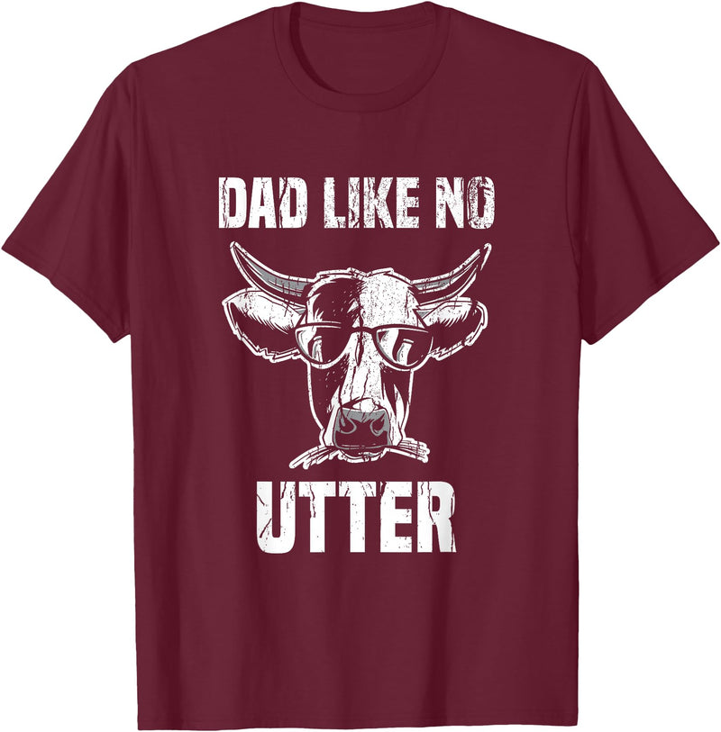 Lustige Kühe Bauernhof Papa Farming Leben Kuh Papa wie Keine Utter Funny Father's Day Animal Word Game T-Shirt - Burgundy