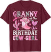Pink Western Cowgirl Bday Party Family Matching Granny Of The Birthday Cow-Girl Rodeo Cowgirl Bday T-Shirt - Burgundy