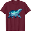 Arctic Wildlife Aurora Borealis Polar Bear Nature Northern Lights Polar Bear Arctic Landscape T-Shirt - Burgundy