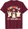 Groovy Ghosts Just Wanna Have Fun Funny Halloween T-Shirt - Burgundy