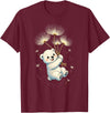 Blueberry Clothing Baby Polar Bear Floating On Dandelion Seeds T-Shirt - Burgundy