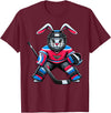 Funny Rabbit Hockey Bunny Easter Men Boy Kid Youth T-Shirt in Burgundy