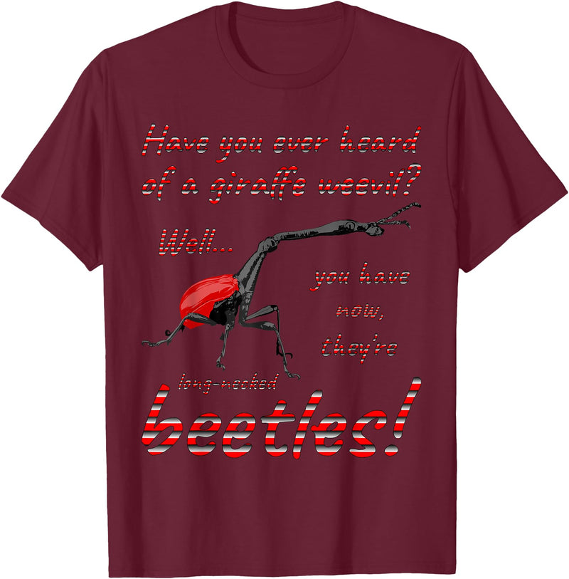 ETCreations Giraffe Weevil T-Shirt - Burgundy
