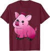 Repugly Hubert the Wobbly Pig T-Shirt - Burgundy