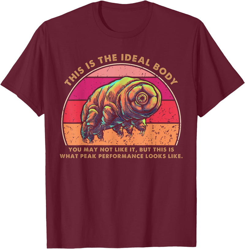 Tardigrade Shifts Gifts For Microbiologist Ideal Body Funny Tardigrade Water Bear Moss Piglet T-Shirt - Burgundy