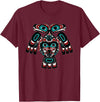 Tribal America Alaska Native American Indian Tlingit Eagle Bear Clan Spirit T-Shirt - Burgundy