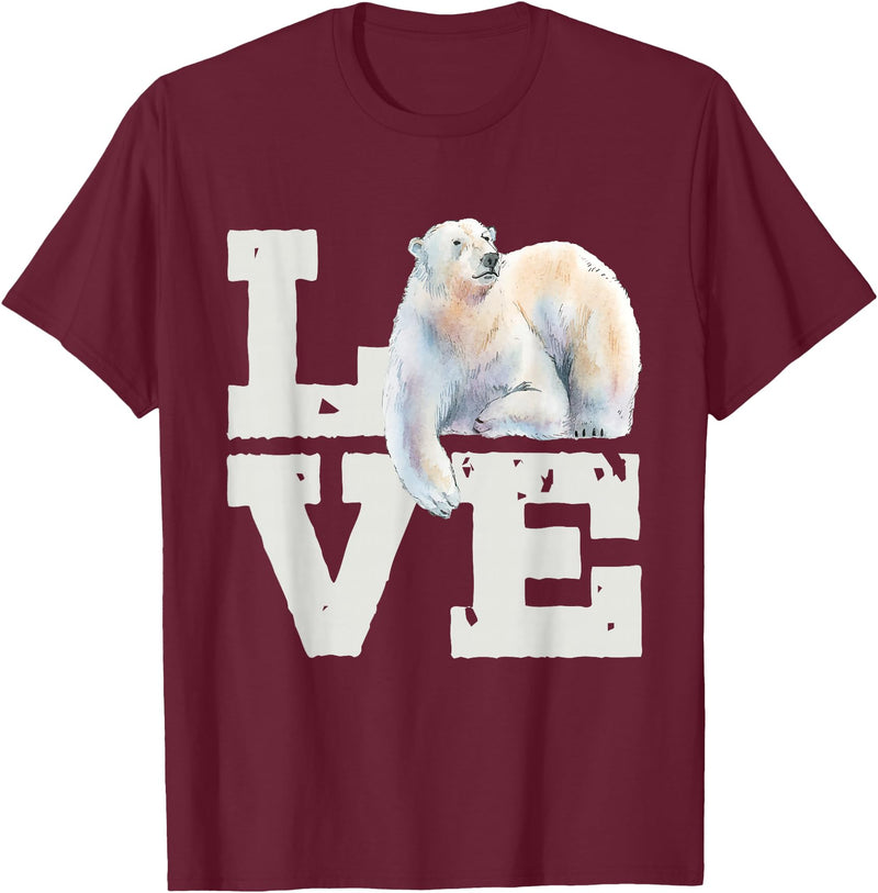 Funny Polar Bear Shirts Polar Bear Lover Zookeeper Zoo Animal Lover Wildlife T-Shirt - Burgundy