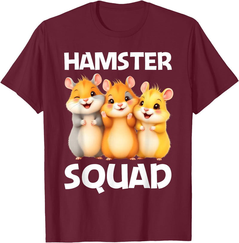 Cute Hamster Design for Men Women Kids Dwarf Hamster Lovers T-Shirt - Burgundy
