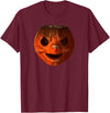 Imagine Graphics Creepy Vintage Halloween Pumpkin T-Shirt - Burgundy
