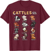 Wowsome! Cattles Animals of the World Cattle Farmer Rancher Cow Lover T-Shirt - Burgundy