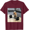 Hamster Deadlift Training Funny Cute Rat Weightlifting Meme T-Shirt - Burgundy