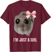 I'm Just a Girl Hamster FUNNY T-Shirt - Burgundy