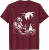 Camping Grizzly Bear Camping Bear Drinking Beer Hiking Nature Funny Grizzly Bear T-Shirt - Burgundy