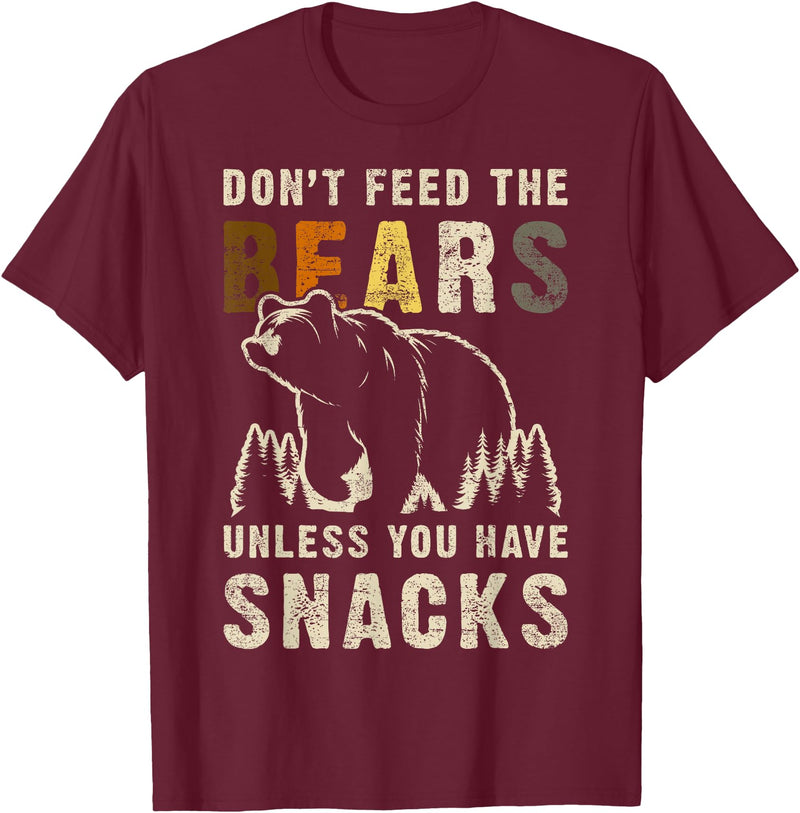 Bear Community Bear Brotherhood Gay Men Gifts Gay Bear Pride Don't Feed Bears Funny Bear Flag T-Shirt - Burgundy