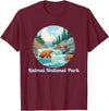 Fun National Parks Alaska Katmai National Park Alaska Brooks Falls Salmon Bears T-Shirt - Burgundy