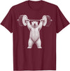 Funny Polar Bear Fitness Meme Polar Bear Gym Deadlift Workout Weightlifting T-Shirt - Burgundy