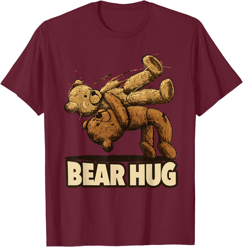 Bear Hug Wrestling Bear Hug - Wrestling bears T-Shirt - Burgundy