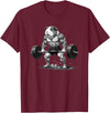Strong Guinea Pig Lifting Fitness Workout Cool Muscular Guinea Pig Bodybuilder Fitness Power Gym T-Shirt - Burgundy