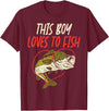 BoredKoalas Fish Fishing Shirts Fisherman Gifts This Boy Loves To Fish Bass Fishing Family Matching Men Gift T-Shirt - Burgundy