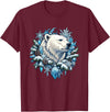 Arctic Polar Bear Winter Snowflake Pine Cone Christmas Polar Bear Snowflake Winter Wonderland T-Shirt - Burgundy
