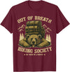 Bear Camp Trekkers Funny Hiking Bear Out of Breath Joke T-Shirt - Burgundy