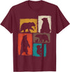 Bear Asymmetrical Collage Design Bear Vintage Collage Outdoorsman Wildlife Lover T-Shirt - Burgundy