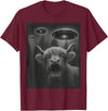 Highland Cow Selfie Alien UFO Apparel Graphic Tees Funny Highland Cow Selfie Alien UFO Gifts for Men Women Kid T-Shirt -
