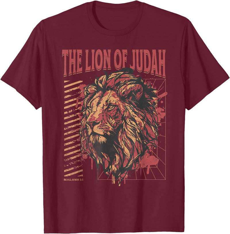 Christian Lion Streetwear The Lion of Judah - Christian Lion T-Shirt - Burgundy