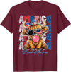 Cute Cow Creations Highland Cow 4th of July, Patriotic Cowgirl Bow Design T-Shirt - Burgundy