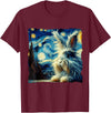 Lionhead Rabbit Starry Night T-Shirt in Burgundy