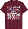 250th Patriotic 250 Years of Freedom 250th America Funny Pigs Patriotic 250 Years of Freedom T-Shirt - Burgundy