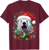 Polar Bear Christmas Costumes Xmas Polar Bear Tangled Christmas Lights T-Shirt - Burgundy
