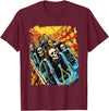 Amortuus Skeleton Roller Coaster T-Shirt - Burgundy