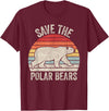 Catch Some Rays Save the Polar Bears Endangered Arctic T-Shirt - Burgundy