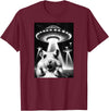 Hamster UFO | Funny Invasion Meme Alien Hamster UFO Selfie T-Shirt - Burgundy