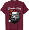 Family Matching Christmas Bear Outfits for Family Grandpa Bear Christmas Red Buffalo Family Matching Christmas T-Shirt - Burgundy