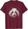 Panda Lover Theme Designs Panda Bear Face Graphic Art Design T-Shirt - Burgundy