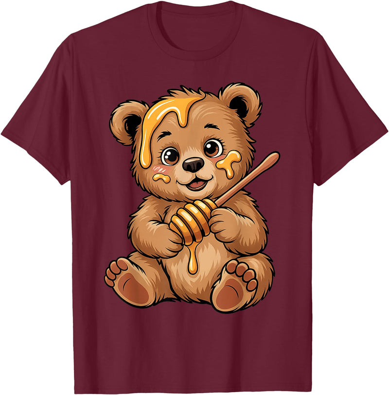 Funny bear design for kids men women Cute Bear Design for Bear Lover and Bear T-Shirt - Burgundy