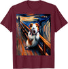 Artsy Guinea Pig Art Funny Animal Painting Humor Expressionist Scream Parody Funny Painting Art Guinea Pig T-Shirt - Burgundy