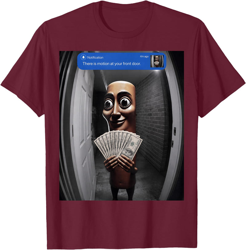 Funny Tung Tung Tung Sahur Italian Brainrot Meme There is Motion at Your Front Tung Tung Tung Sahur Meme T-Shirt - Burgundy