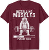 Funny Polar Bear Fitness Deadlift Workout Installing Muscles Please Wait Polar Bear Gym T-Shirt - Burgundy