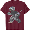 Behrbones Bear Hockey Goalie T-Shirt - Burgundy