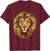 ROSS BOSS Majestic Lion Mane Detail Art T-Shirt - Burgundy