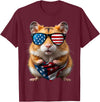 Hamster 4th Of July American Independence Day USA Patriotic T-Shirt - Burgundy
